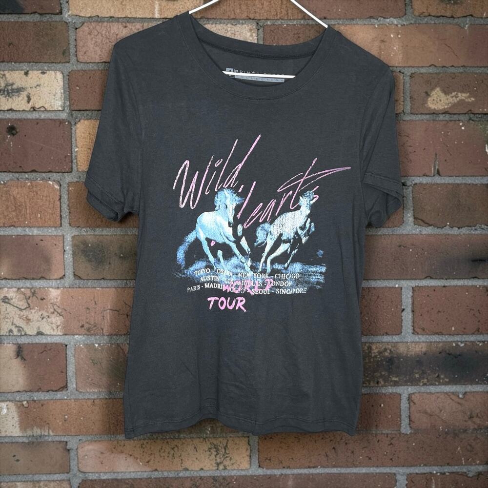 Prince Peter Wild Hearts World Tour Graphic Tee XS Black Made USA NWT